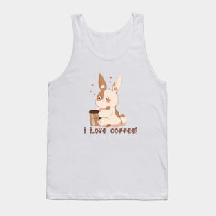 I love Coffee | Kawaii Bunny | Coffee Bunny Tank Top